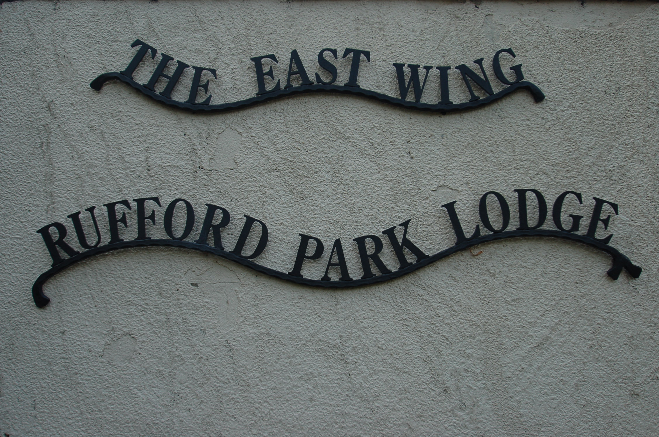 The East Wing Rufford Park Lodge Welcome Sign