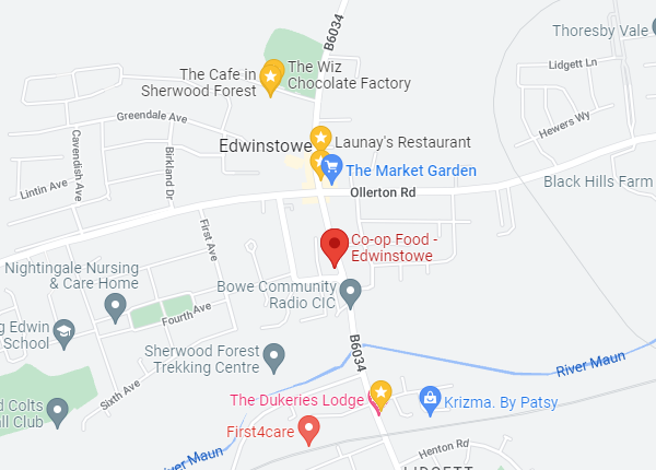 Co-op Food Edwinstowe Map