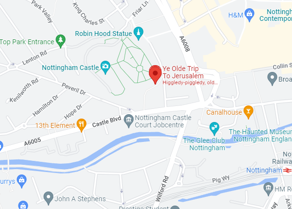 Nottingham Castle Map