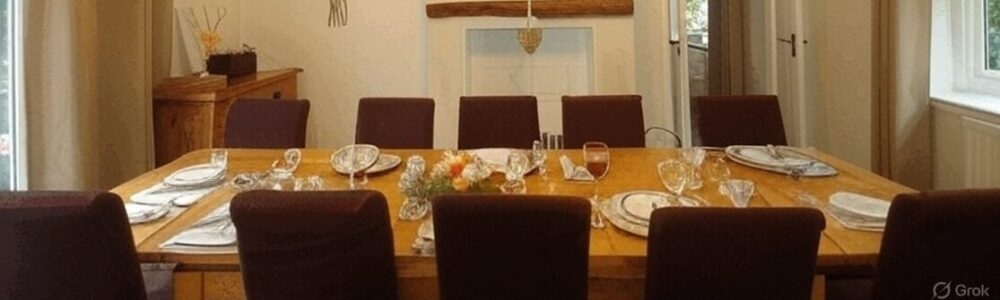 Dining Room Dressed Dining Room Set For Dinner at The East Wing holiday cottage