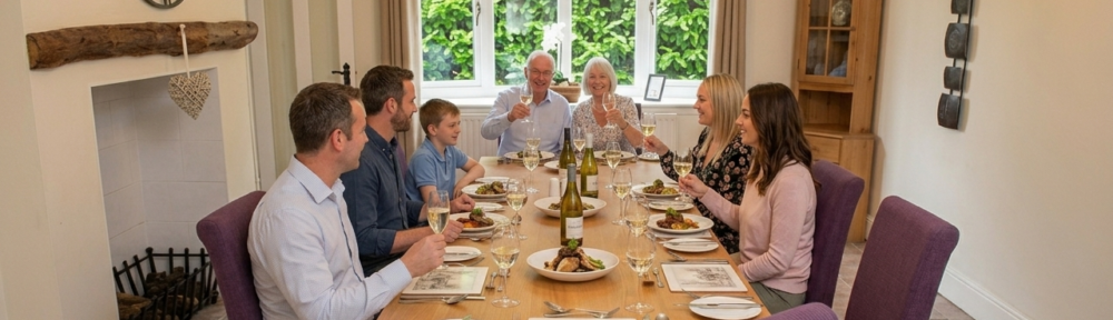 Family dining at The East Wing at Rufford Park Lodge
